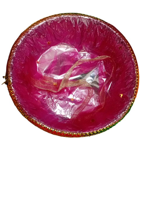 Round Shape Beautiful Rose Pink Net Chunri Tub