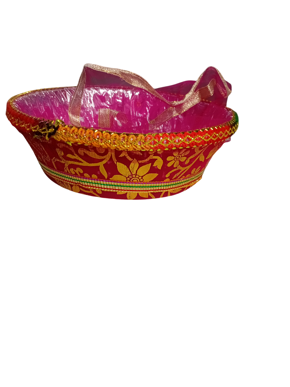 Round Shape Beautiful Rose Pink Net Chunri Tub
