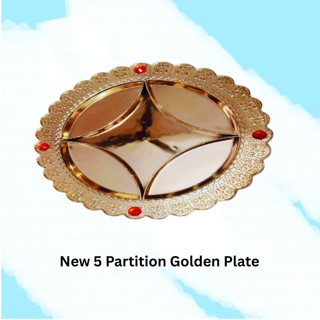 New 5 Partition Golden Plate