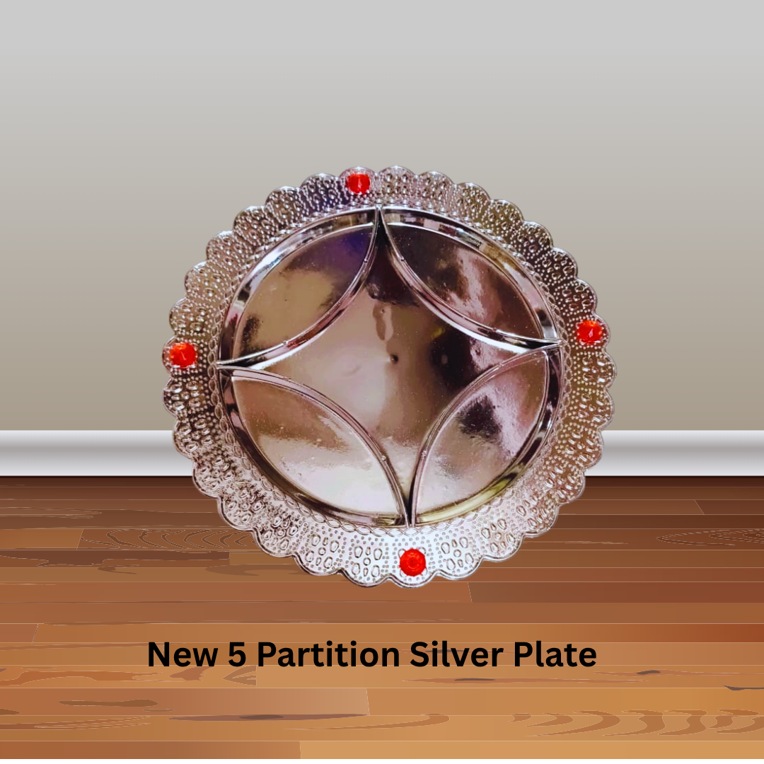 New 5 Partition Silver Plate