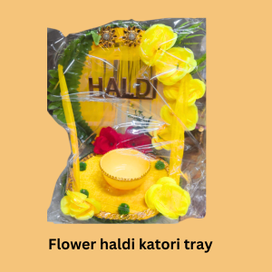 Flower Haldi Katori Tray