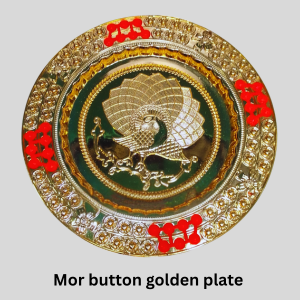 Mor Button Golden Plate