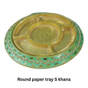 5 Khana Round Paper Dryfruit Tray