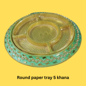 5 Khana Round Paper Dryfruit Tray