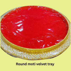 Round Moti Velvet Tray