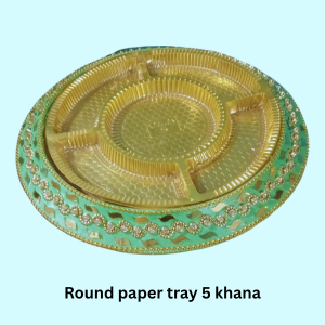 5 Khana Round Paper Dryfruit Tray