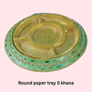 5 Khana Round Paper Dryfruit Tray