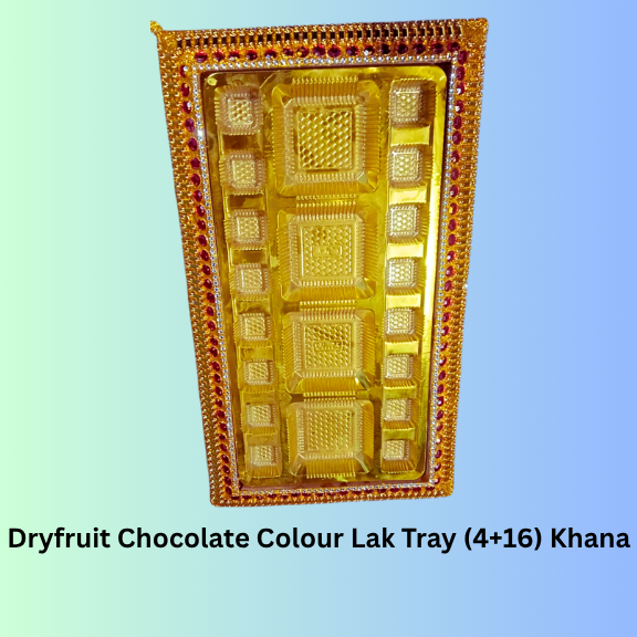Dryfruit Chocolate Colour Lak Tray (4+16) Khana