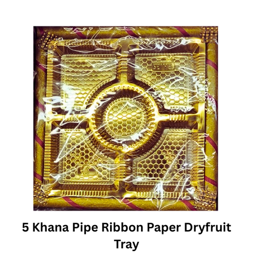 5 Khana Pipe Ribbon Paper Dryfruit Tray