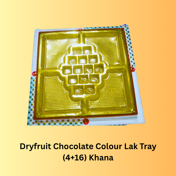 Dryfruit + Chocolate Colour Lak Tray (4+14) Khana