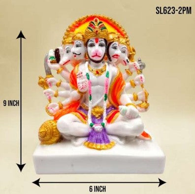 9" WHITE (C) GOD PANCHMUKHI H*SL623-2PM