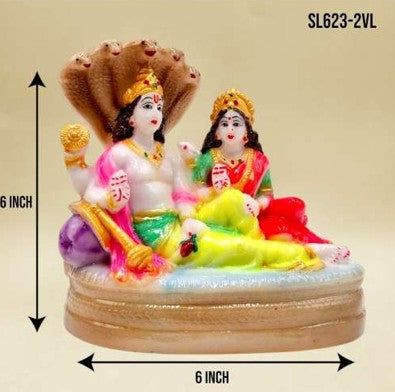 9" WHITE (C) GOD VISHNU LAXMI*SL623-2VL