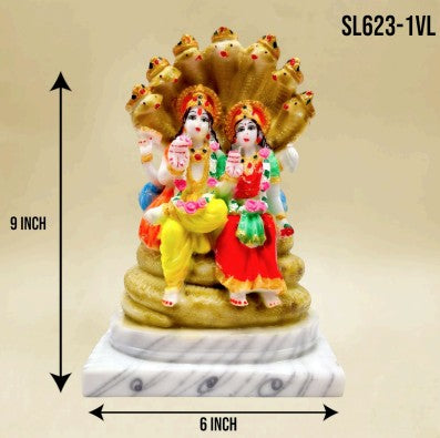 7" WHITE (C) GOD VISHNU LAXMI*SL623-1VL