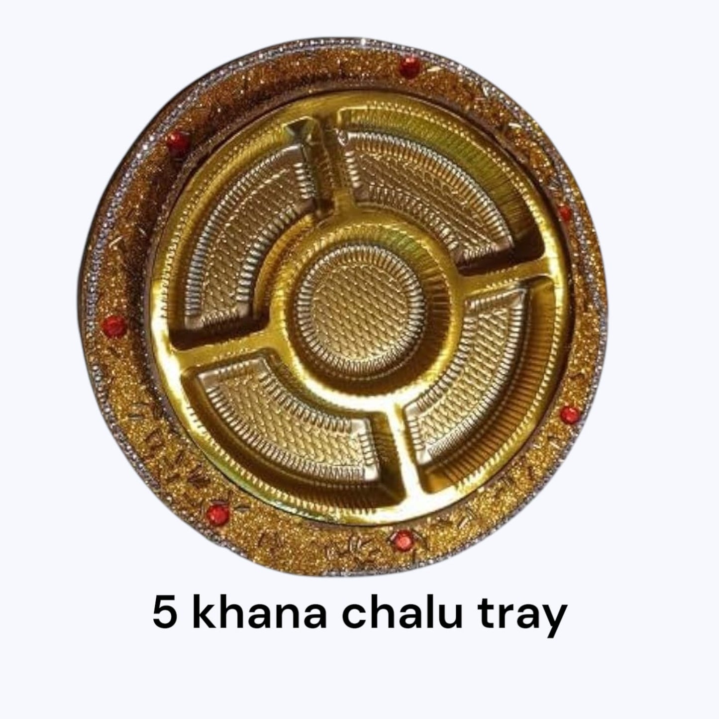 5 Khana Round Cavity Dryfruit Chalu Tray