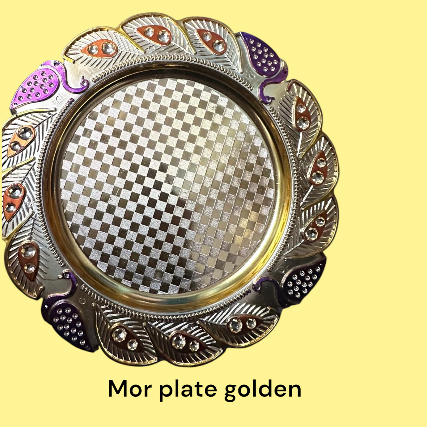 Check Mor Plate Golden