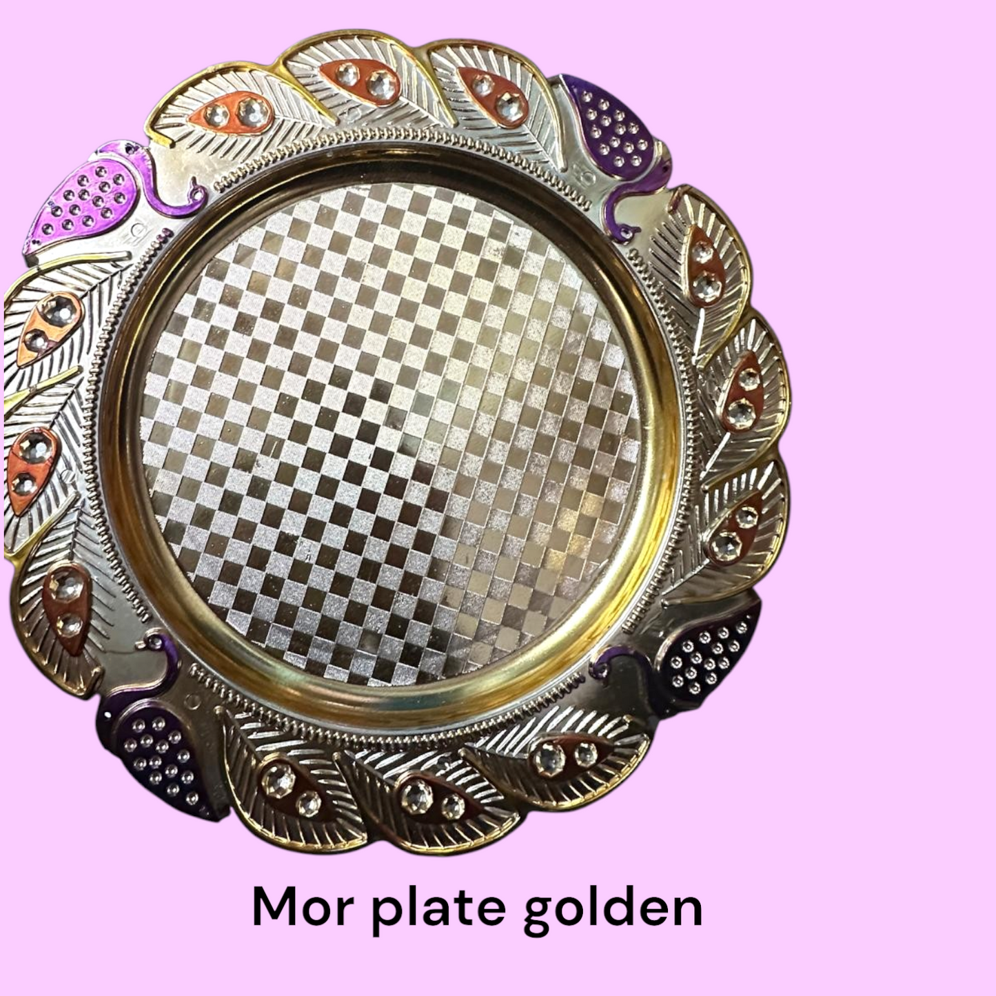 Check Mor Plate Golden