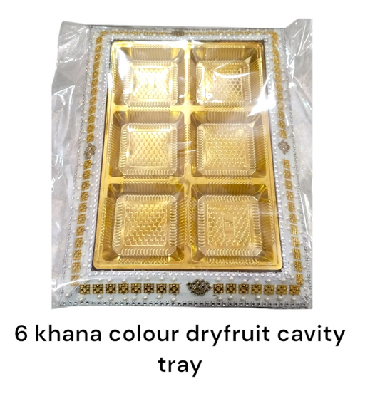 6 Khana Colour Dryfruit Cavity Tray