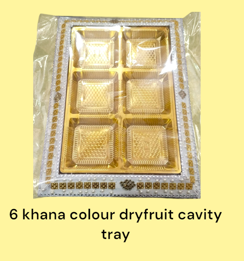 6 Khana Colour Dryfruit Cavity Tray