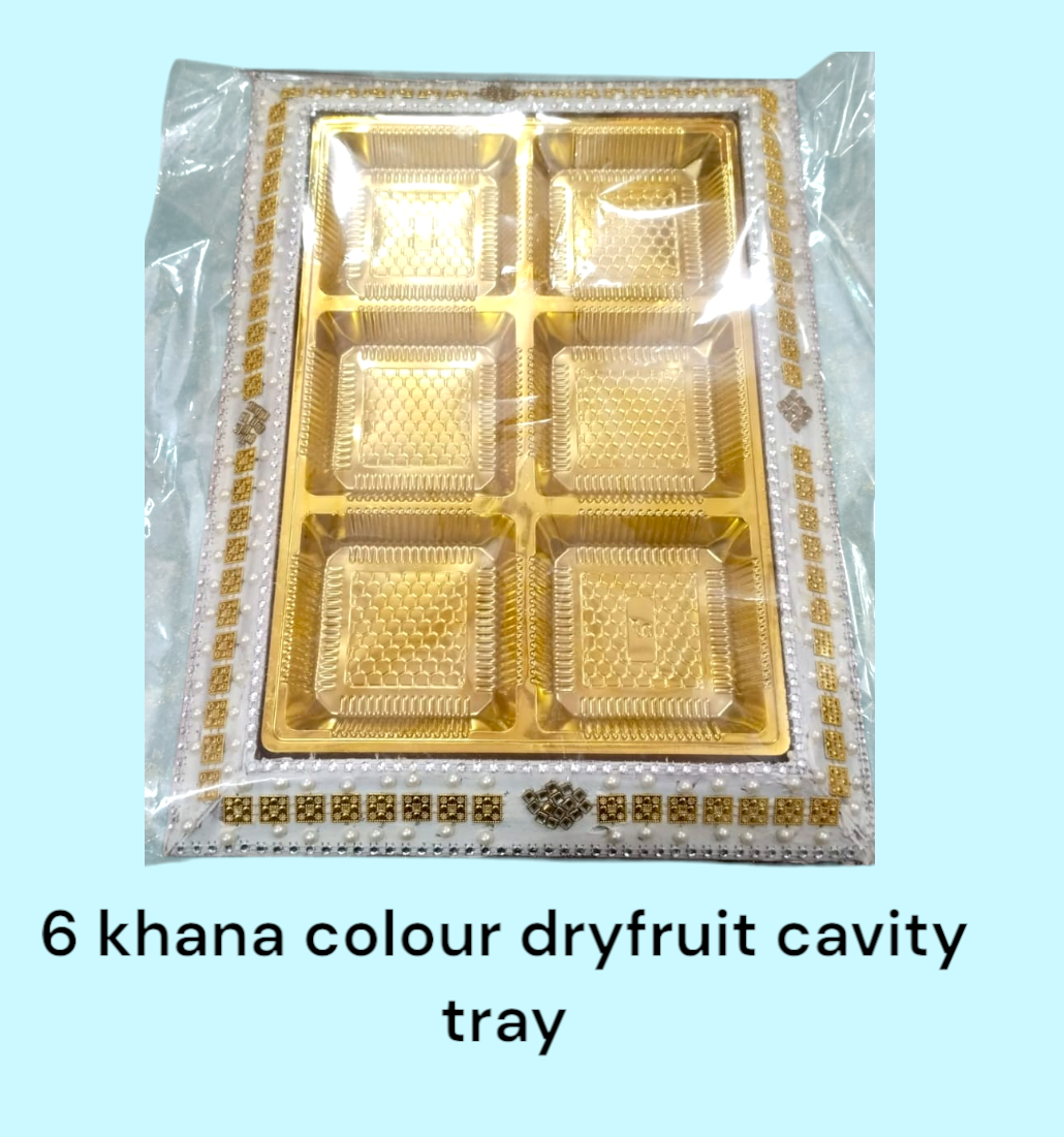 6 Khana Colour Dryfruit Cavity Tray