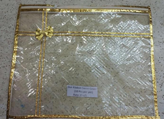 Transparent Double Ribbon Bada Saree Cover