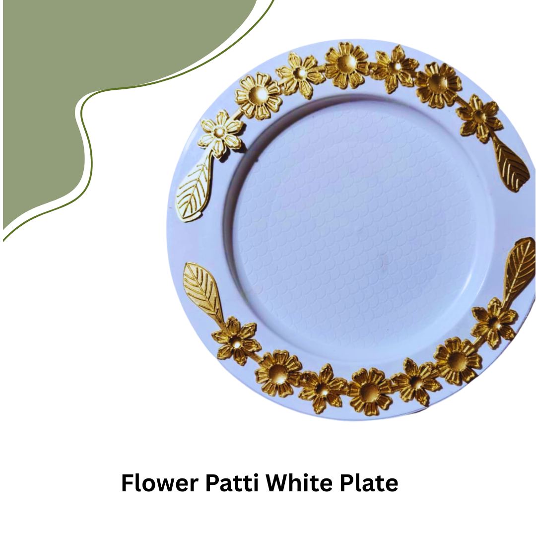 Flower Patti White Plate