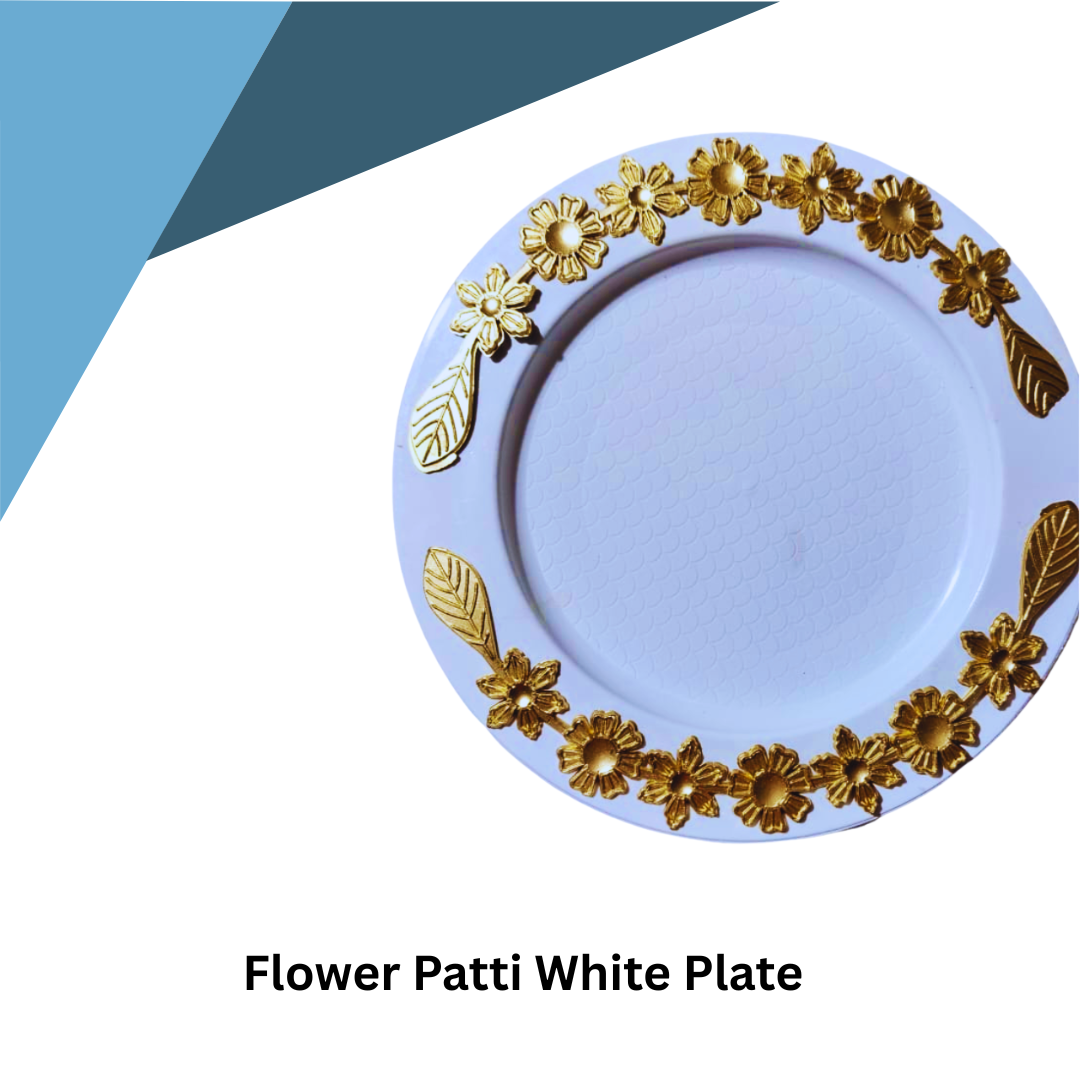 Flower Patti White Plate
