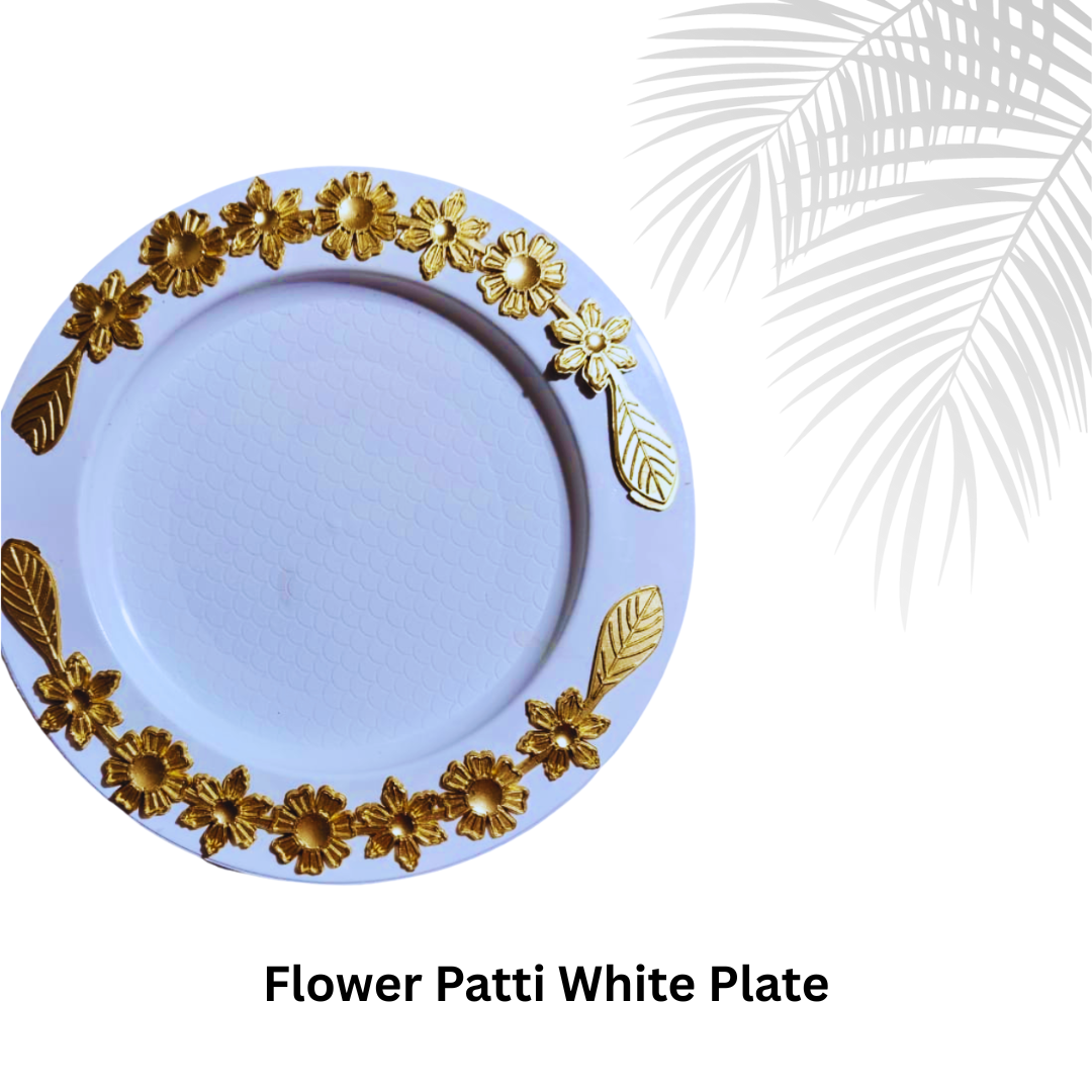 Flower Patti White Plate
