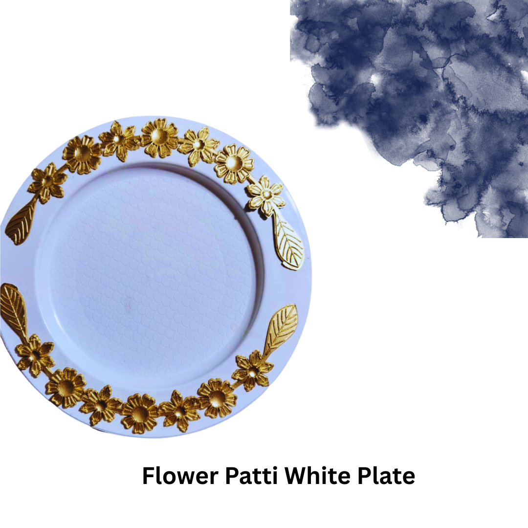 Flower Patti White Plate