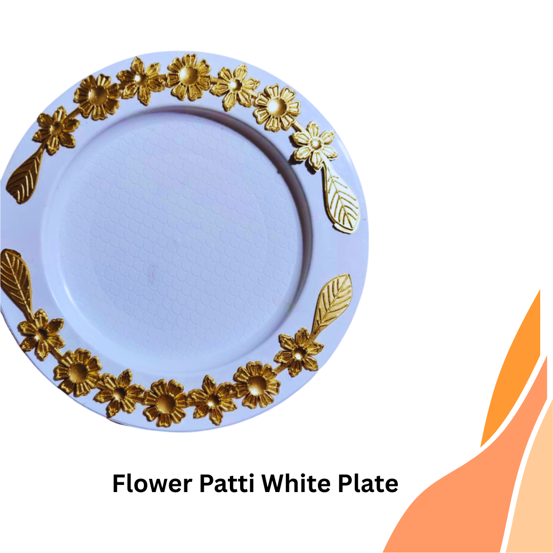 Flower Patti White Plate
