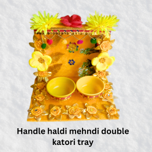 Handle Haldi Mehndi Double Katori Tray