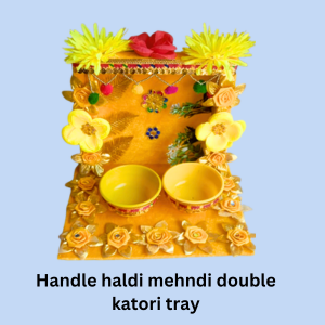 Handle Haldi Mehndi Double Katori Tray