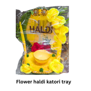 Flower Haldi Katori Tray