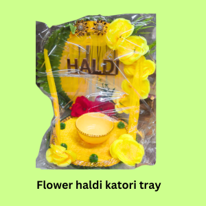 Flower Haldi Katori Tray