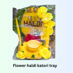 Flower Haldi Katori Tray