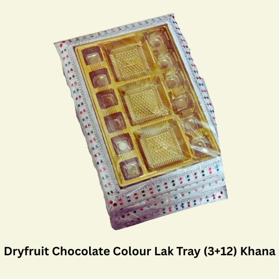 Dryfruit Chocolate Colour Lak Tray (3+12) Khana