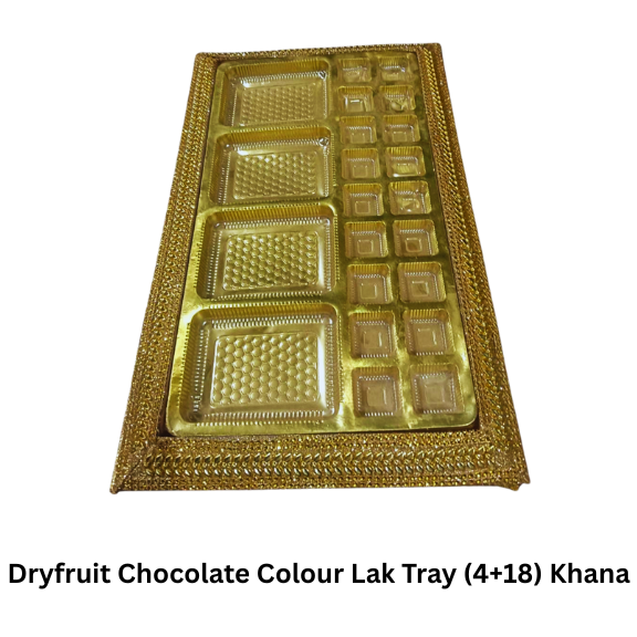 Dryfruit Chocolate Colour Lak Tray (4+18) Khana