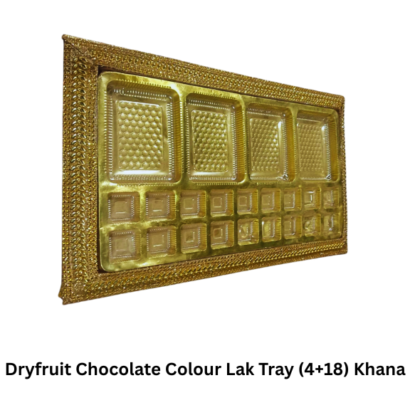 Dryfruit Chocolate Colour Lak Tray (4+18) Khana