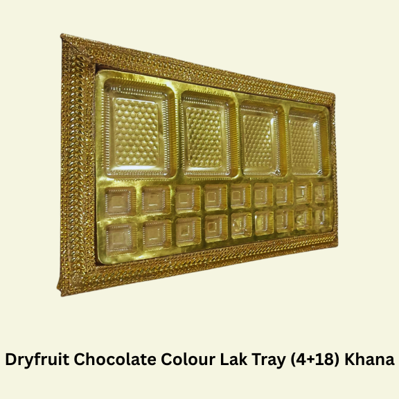 Dryfruit Chocolate Colour Lak Tray (4+18) Khana