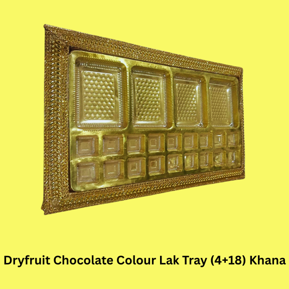Dryfruit Chocolate Colour Lak Tray (4+18) Khana