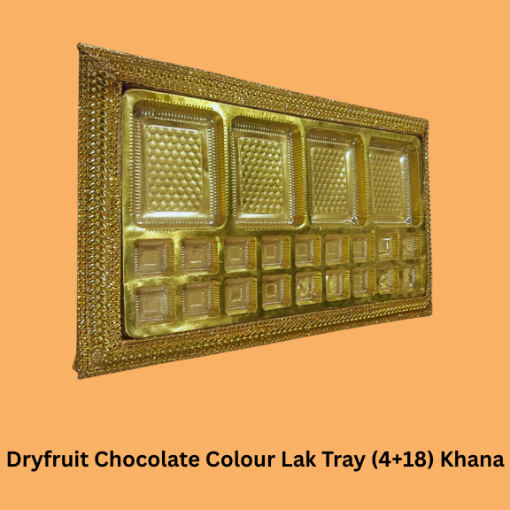 Dryfruit Chocolate Colour Lak Tray (4+18) Khana