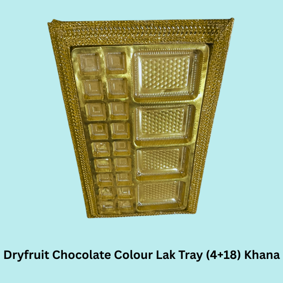Dryfruit Chocolate Colour Lak Tray (4+18) Khana