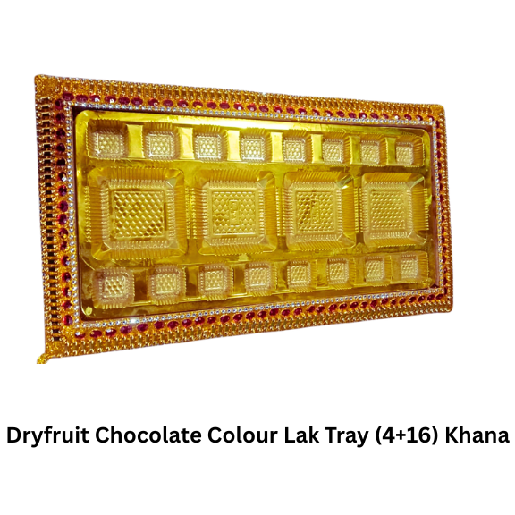 Dryfruit Chocolate Colour Lak Tray (4+16) Khana