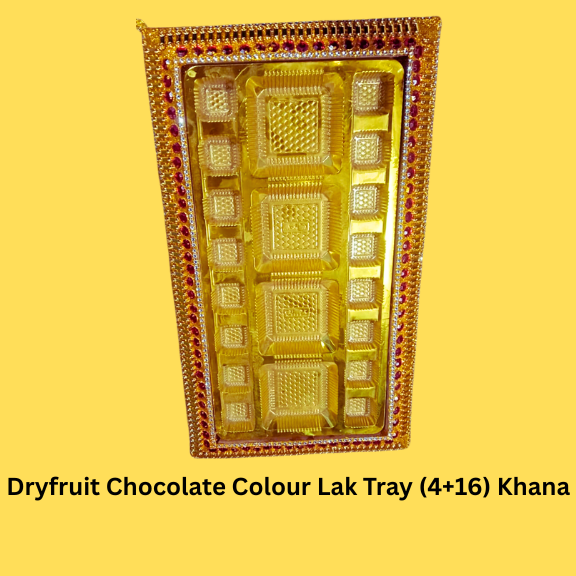 Dryfruit Chocolate Colour Lak Tray (4+16) Khana