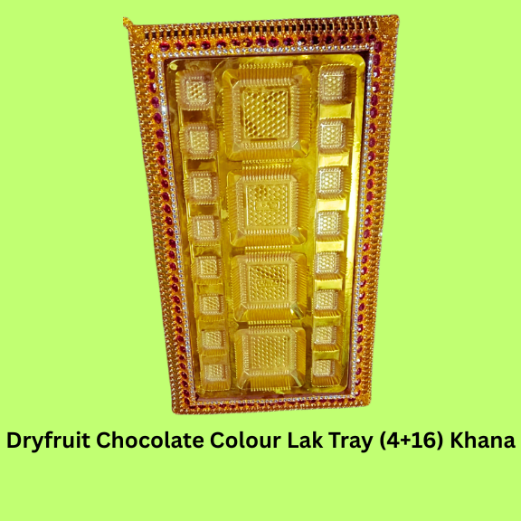 Dryfruit Chocolate Colour Lak Tray (4+16) Khana