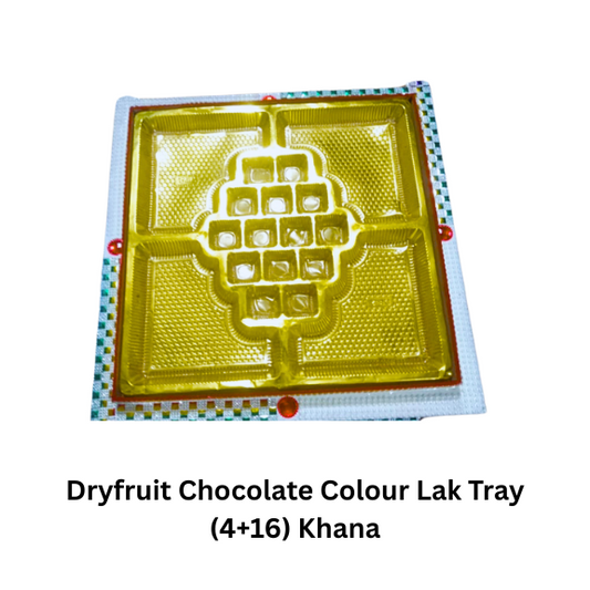 Dryfruit + Chocolate Colour Lak Tray (4+14) Khana