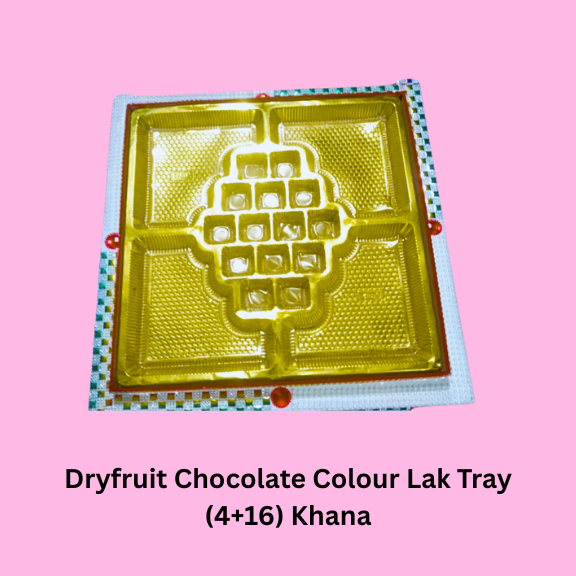 Dryfruit + Chocolate Colour Lak Tray (4+14) Khana