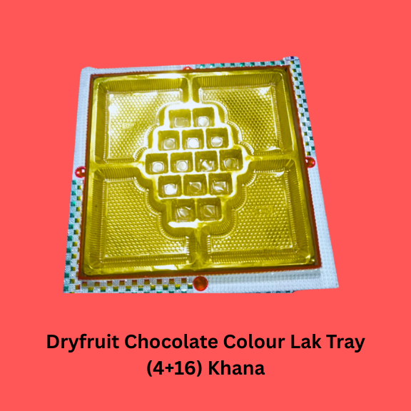 Dryfruit + Chocolate Colour Lak Tray (4+14) Khana