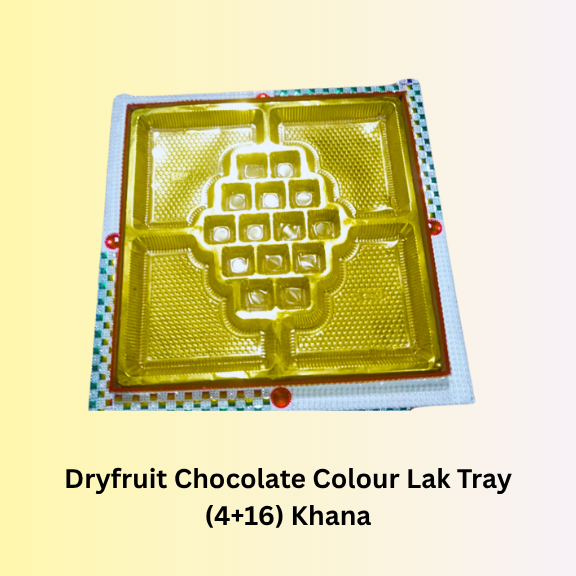 Dryfruit + Chocolate Colour Lak Tray (4+14) Khana