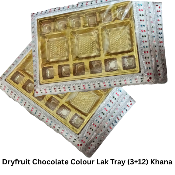 Dryfruit Chocolate Colour Lak Tray (3+12) Khana