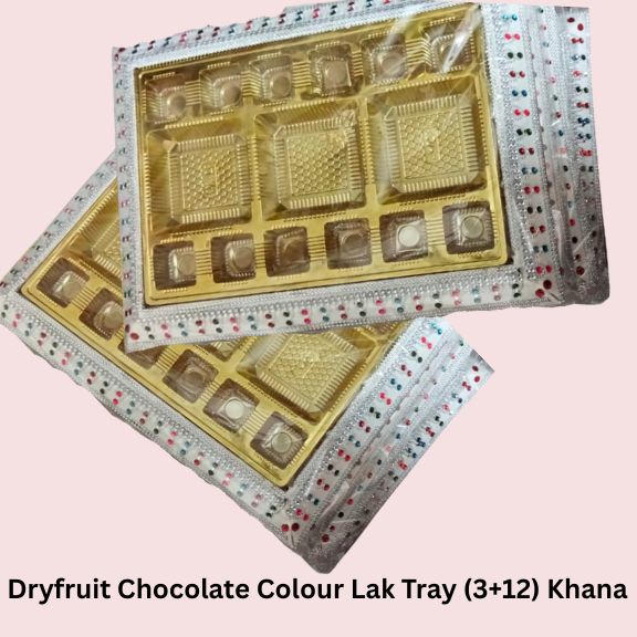 Dryfruit Chocolate Colour Lak Tray (3+12) Khana